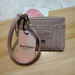 Juicy Couture 👑 Deboss Dusty Blush Pink Zip Wristlet Wallet NWT